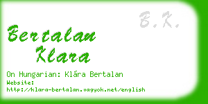 bertalan klara business card
