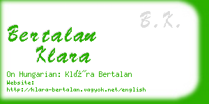 bertalan klara business card